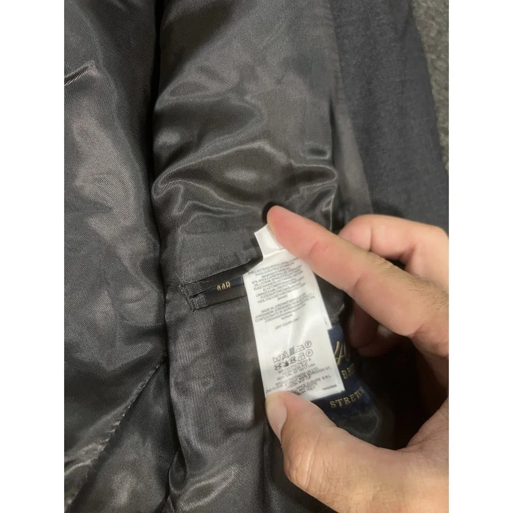 Brooks Brothers 2 Piece Suit Men 44R Pants 36x29 Gray Wool Stretch Business 346